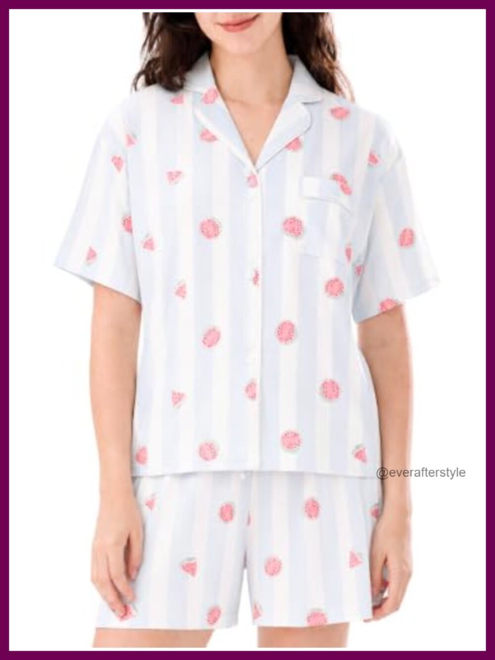 Women's Pajama Set Short Sleeve V-Neck Top Wide Leg Pants